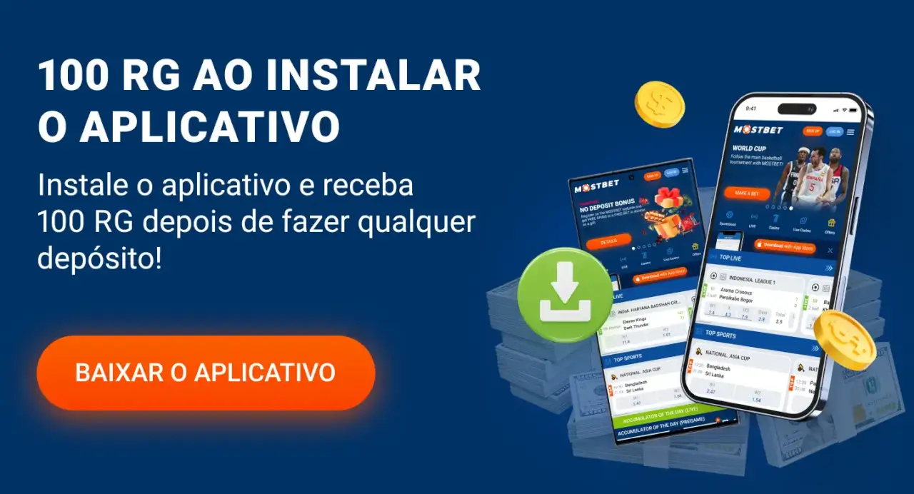100 rodadas grátis para instalar o aplicativo móvel Mostbet